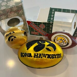 Iowa Hawkeyes Holiday Ornament Set of 3
